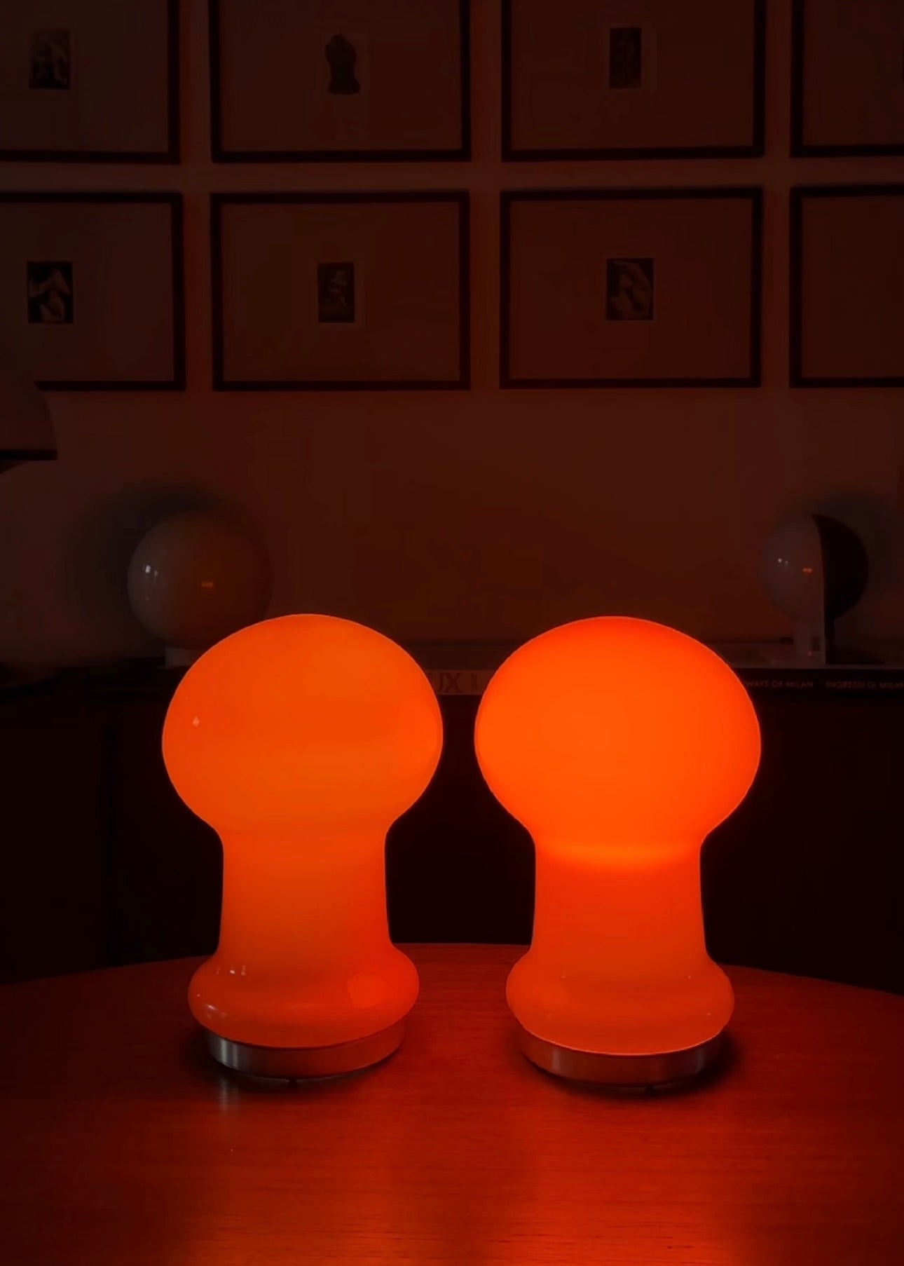 1970s Štěpán Tabery Orange Glass Mushroom Lamp