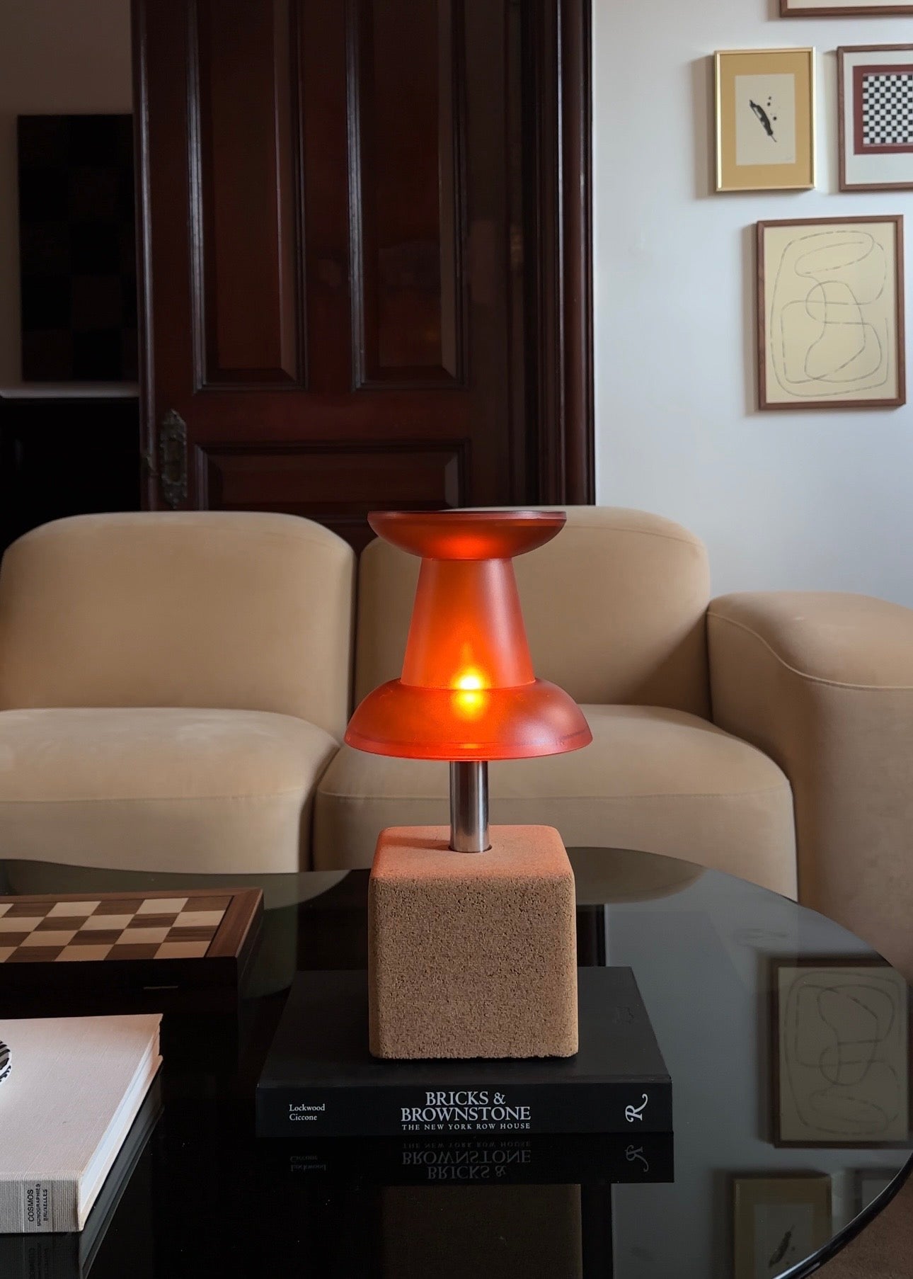 Orange Pushpin Lamp by Visualgram