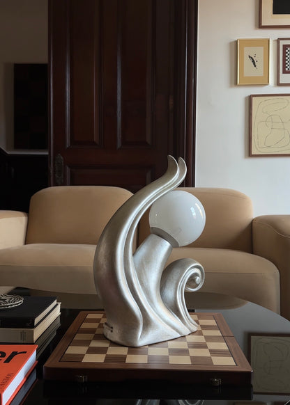 Ceramic Wave Globe Lamp