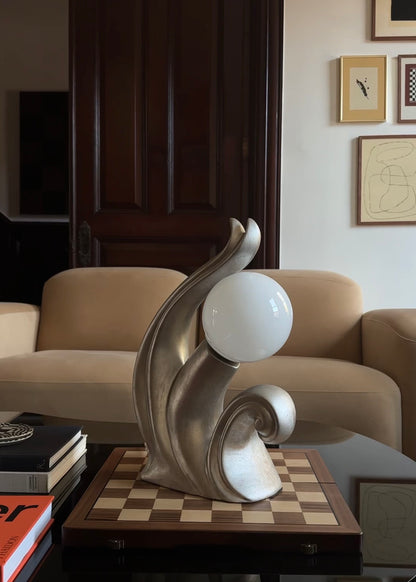 Ceramic Wave Globe Lamp