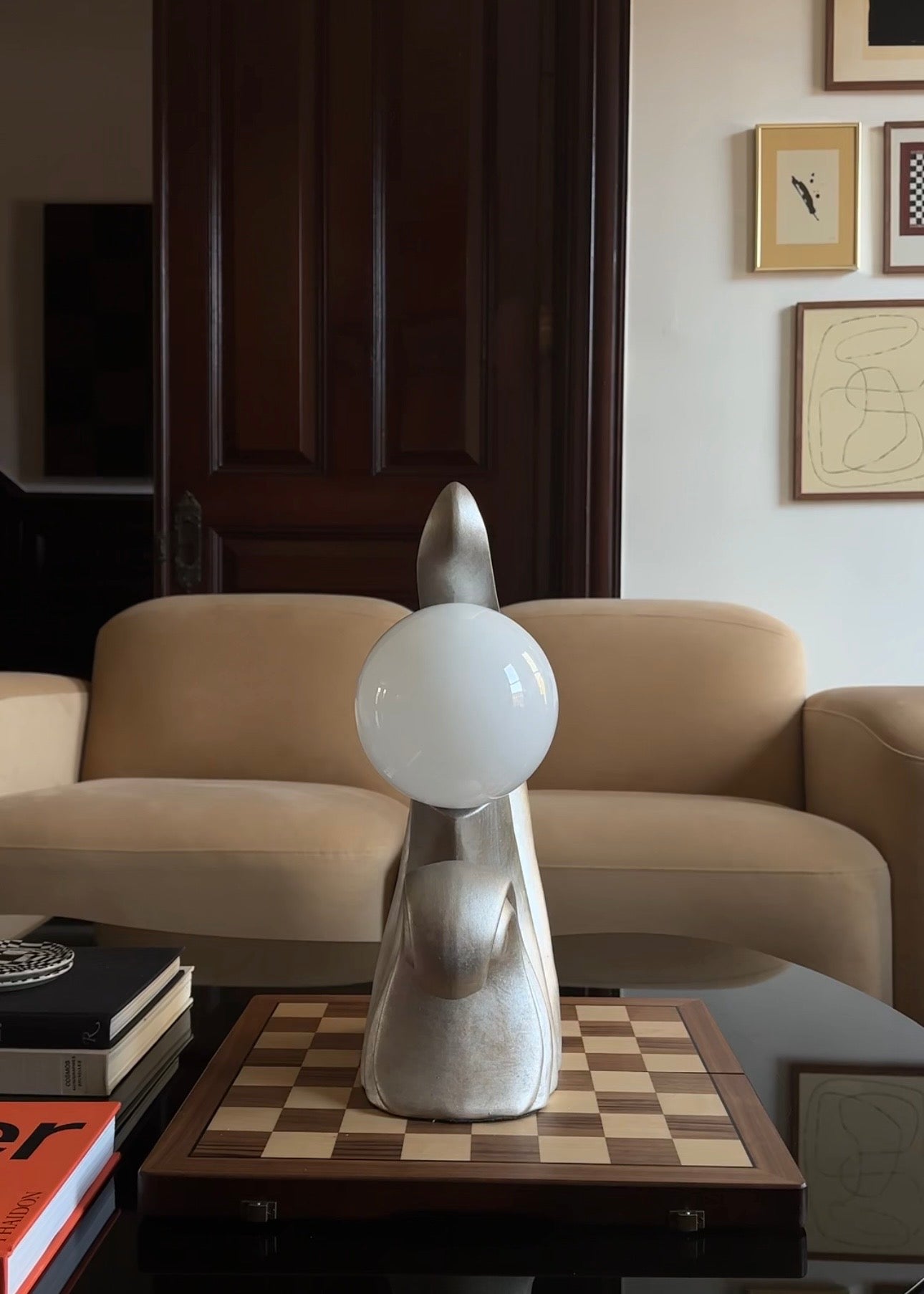 Ceramic Wave Globe Lamp