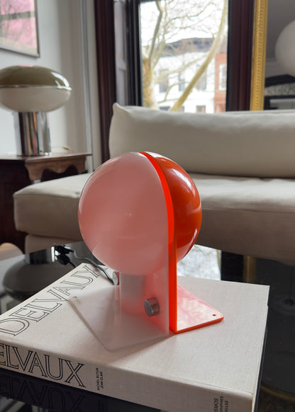 1970s Guzzini 'Sirio' Table Lamp in White / Orange