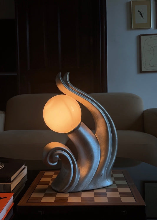 Ceramic Wave Globe Lamp